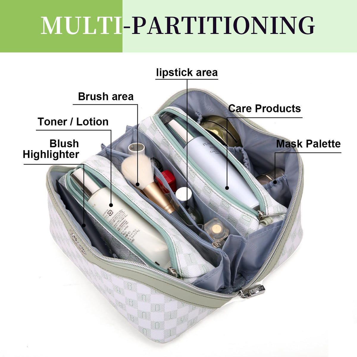 Detachable zipper storage bags from BOYATU makeup bag set