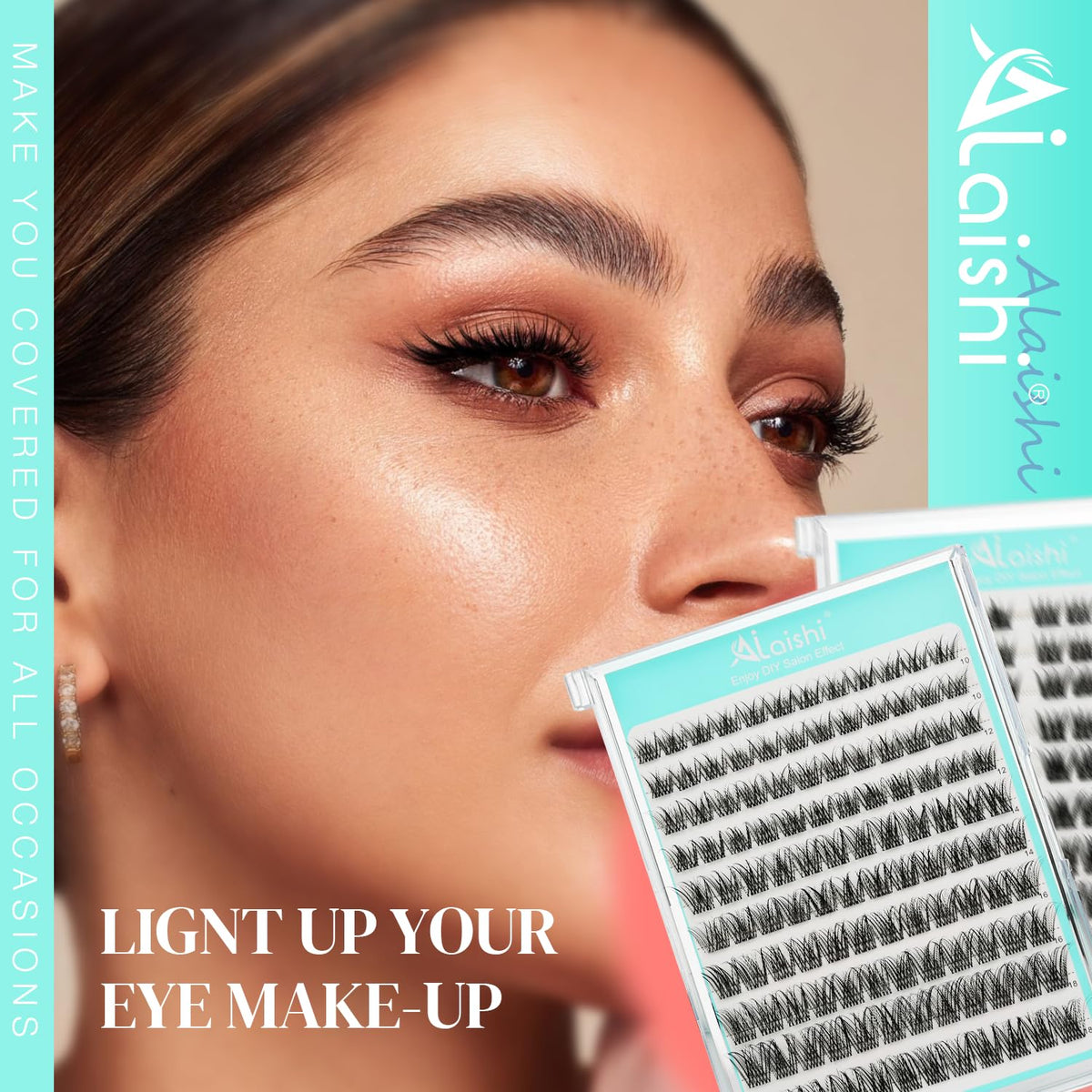Detailed view of AILAISHI D-Curl lash design