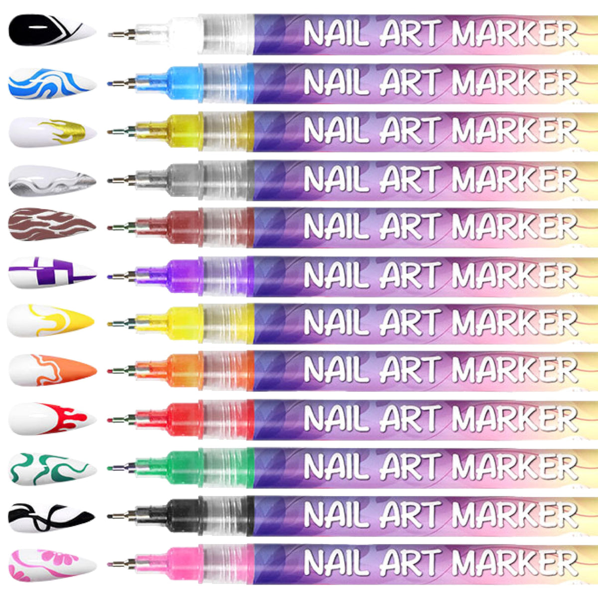 Detailed view of AOKELEON nail art pen in use