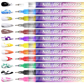 Detailed view of AOKELEON nail art pen in use