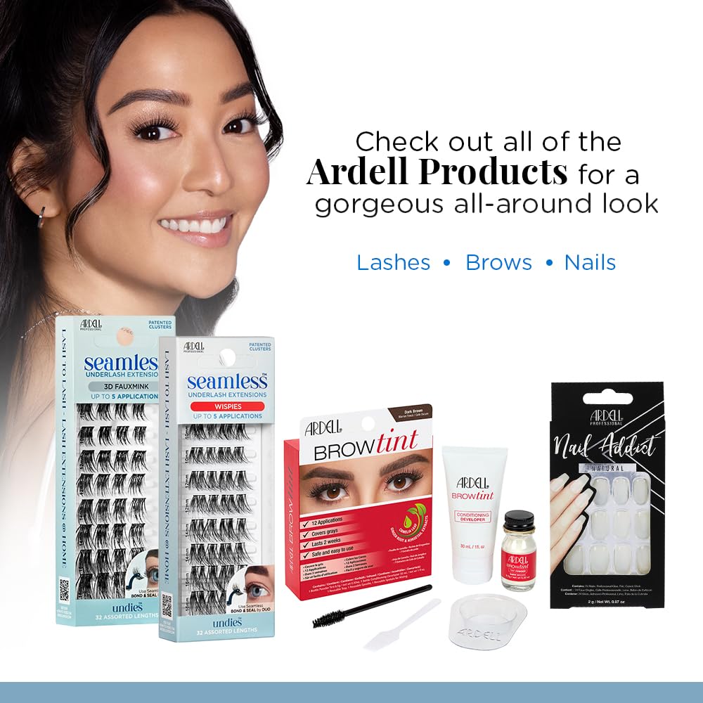 Detailed view of Ardell lash extension application process