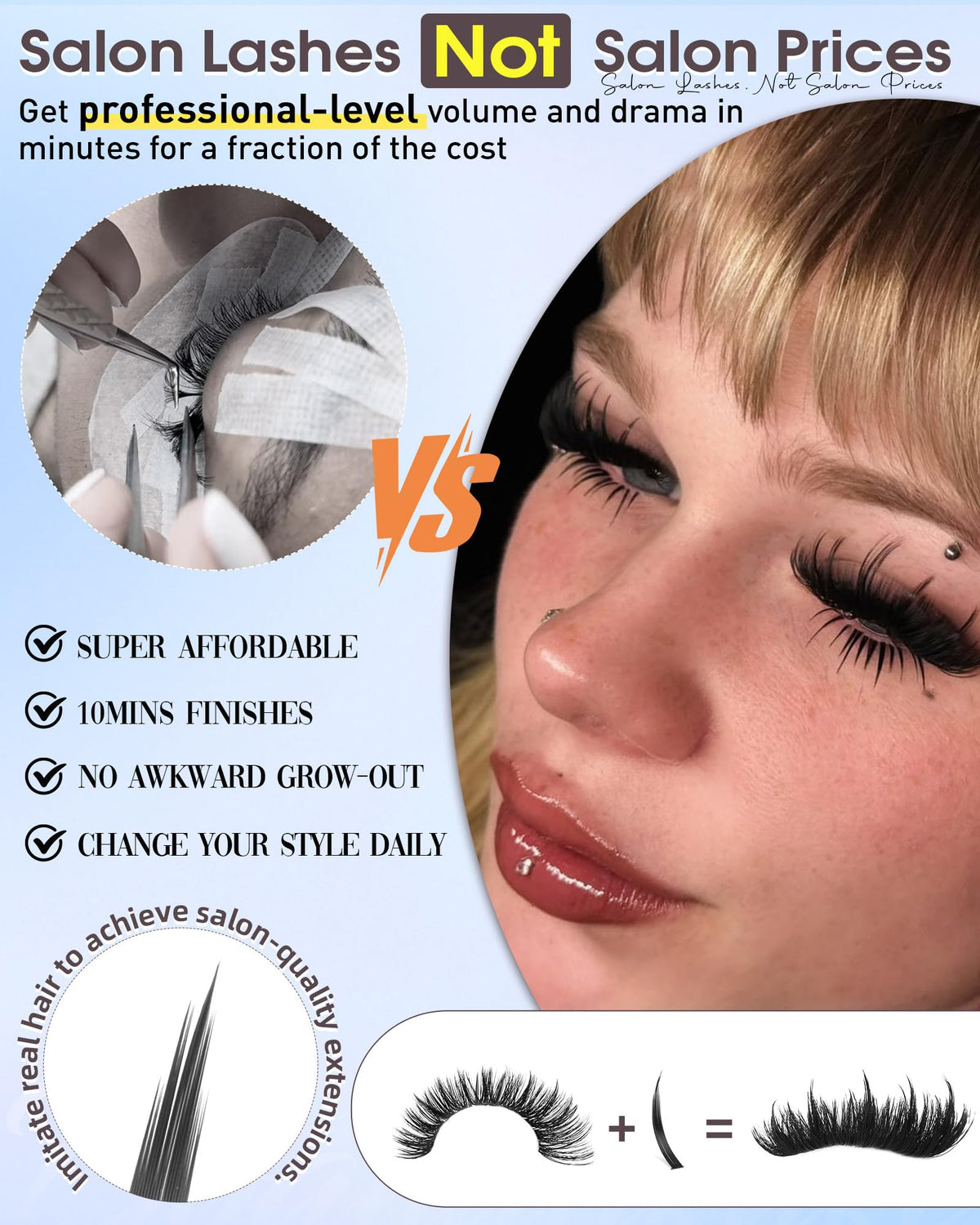 Detailed view of Boahankuke Lash Clusters texture