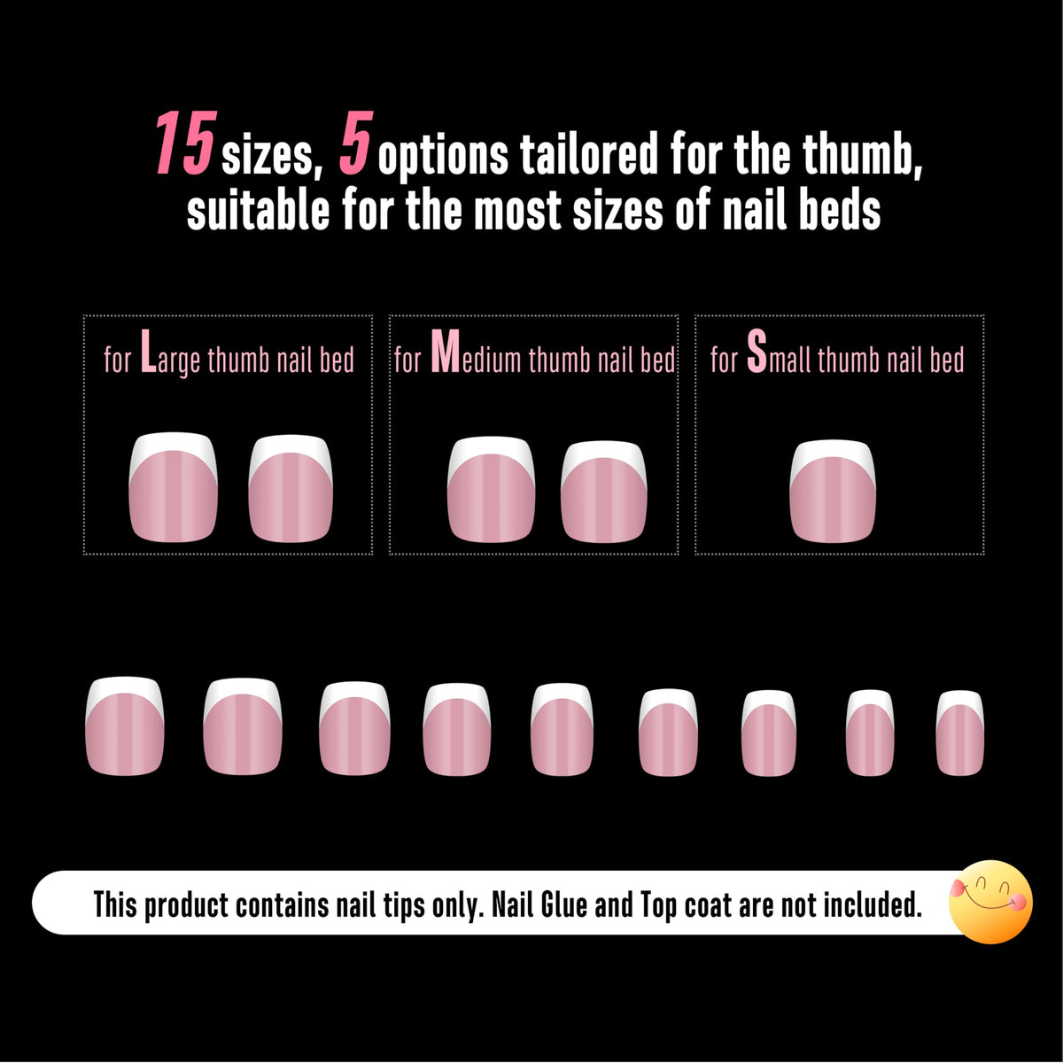 Detailed view of NOVO OVO Short Square Round French Tip Nail Tips