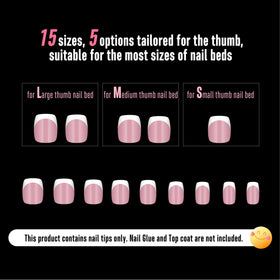 Detailed view of NOVO OVO Short Square Round French Tip Nail Tips