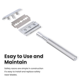 Detailed view of the razor's slim head design