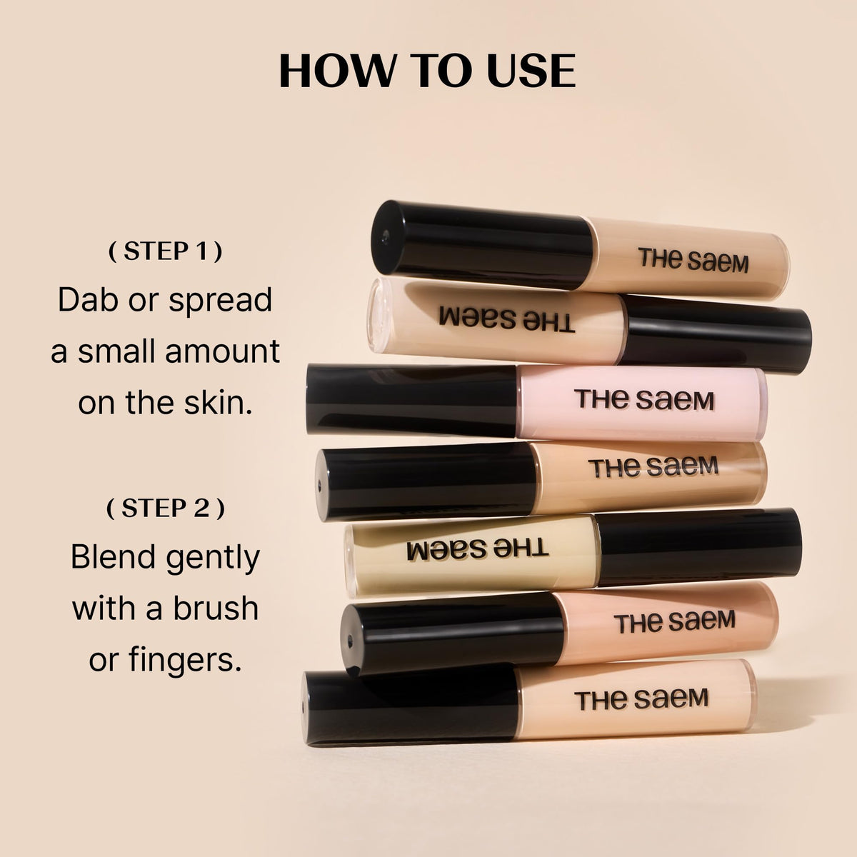 Detailed view of THESAEM concealer texture on skin