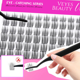 Detailed view of VEYESBEAUTY Lash Clusters 8-18mm
