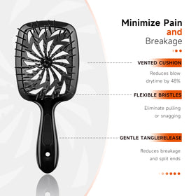 Detangling brush from FlyLanyards with ergonomic handle