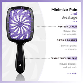 Detangling brush from FlyLanyards with matte surface