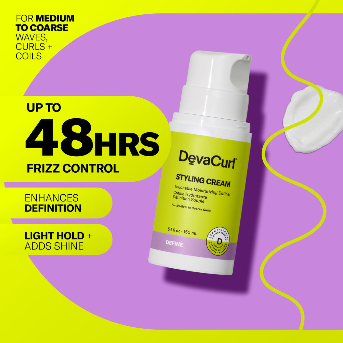 DevaCurl Styling Cream 5.1 fl oz back view
