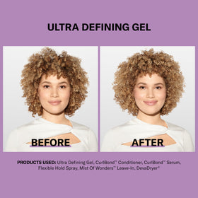 DevaCurl Ultra Defining Gel application on curly hair