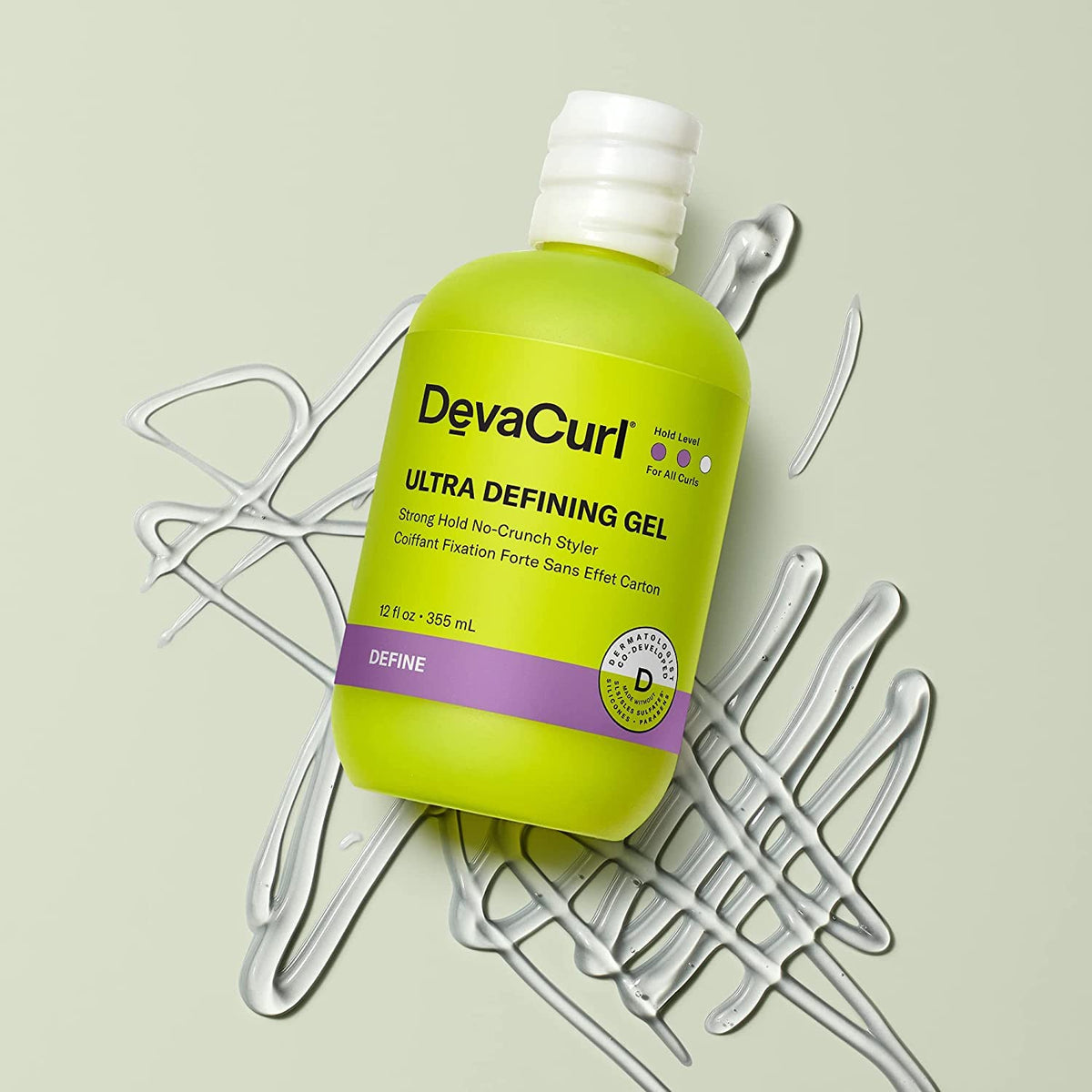 DevaCurl Ultra Defining Gel back view with ingredients