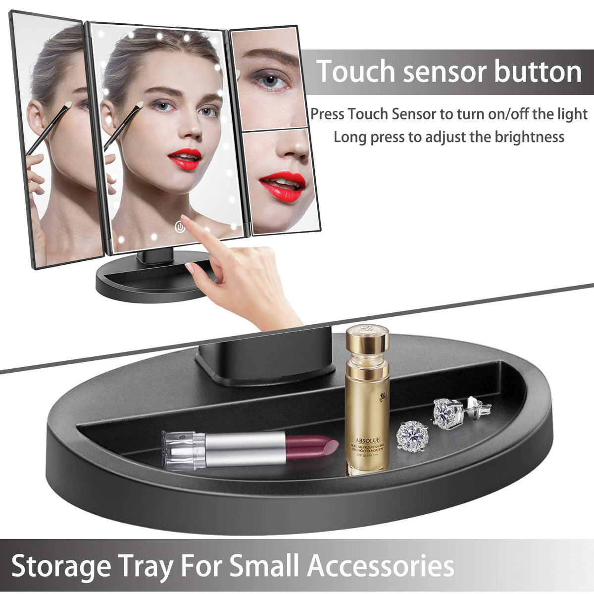 deweisn Vanity Mirror back view with power options