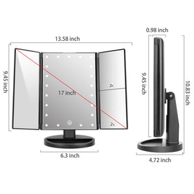 deweisn Vanity Mirror with 3X magnification panel