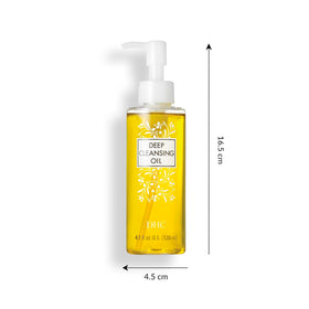 DHC Deep Cleansing Oil in a bathroom setting