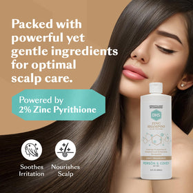 DHS Zinc Shampoo 2% Pyrithione pouring into hand