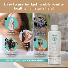 DHS Zinc Shampoo back view with instructions