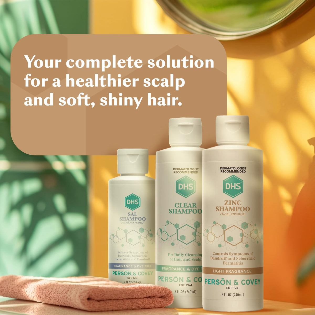 DHS Zinc Shampoo with other hair care products