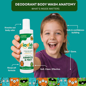 DIADIÉ Kids Body Wash 2 Pack packaging on a bathroom counter