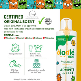 DIADIÉ Kids Body Wash bottles with fresh peppermint leaves