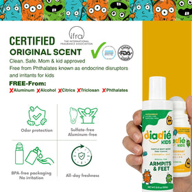 DIADIÉ Kids Roll-On Deodorant application on underarm