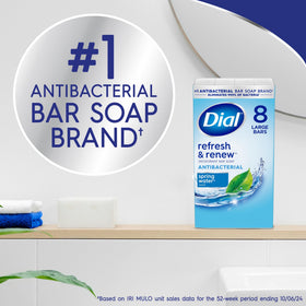 Dial Antibacterial Bar Soap Spring Water side view