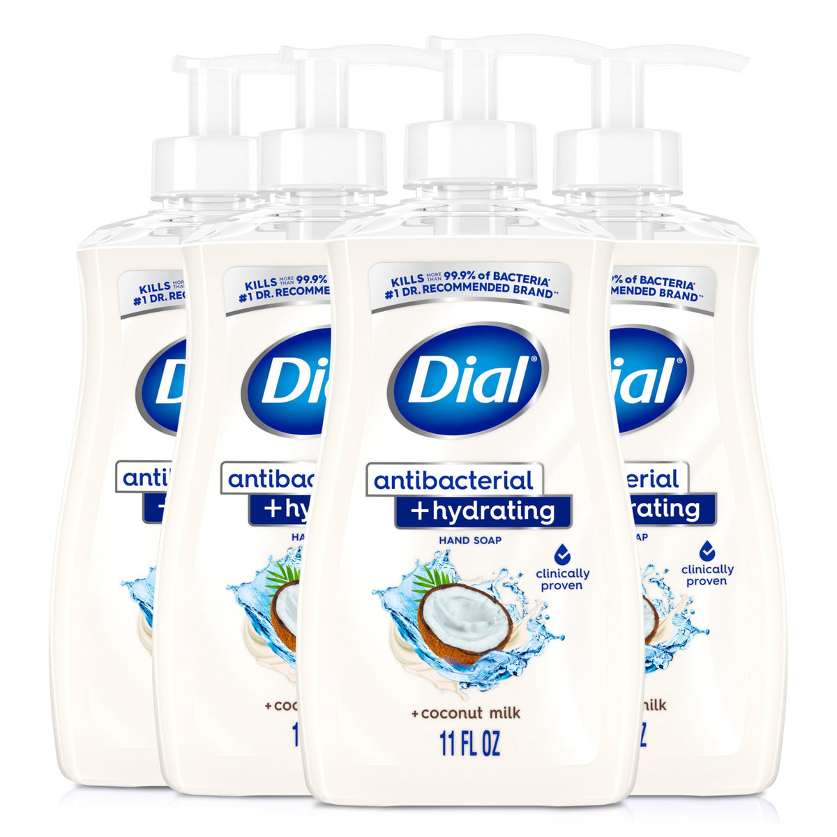 Dial Antibacterial Coconut Milk Hand Soap 11oz front view