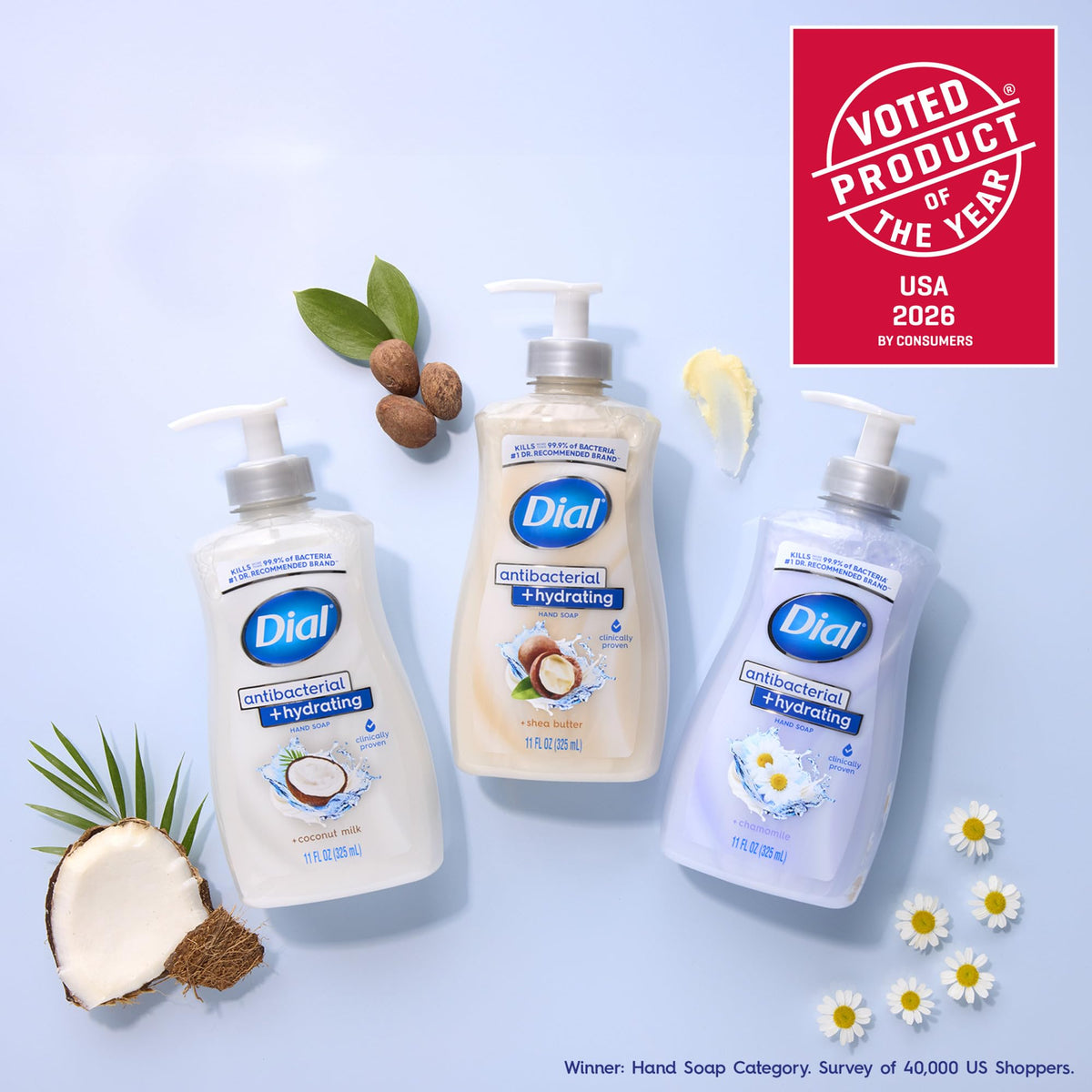 Dial Antibacterial Coconut Milk Hand Soap 11oz pump close-up