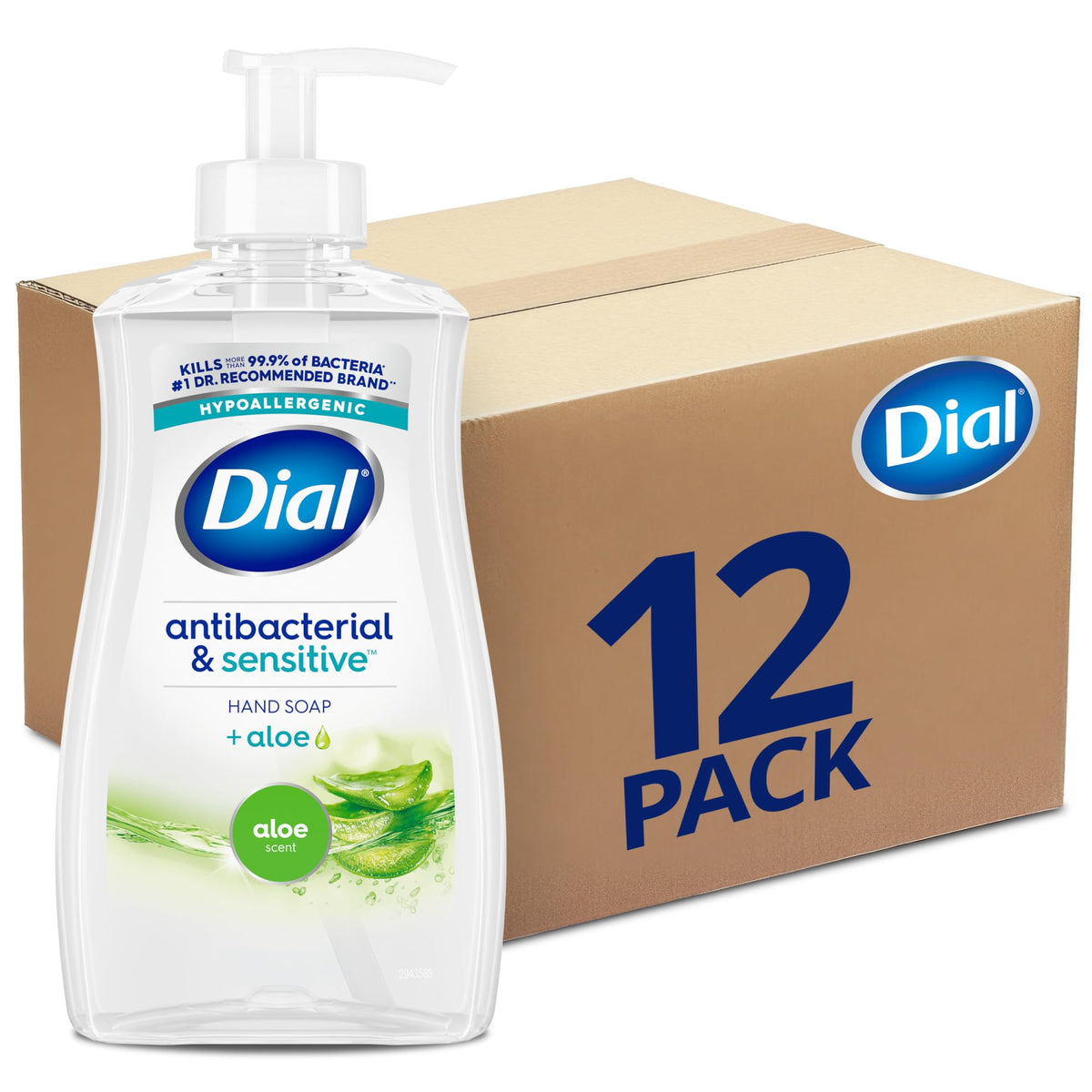 Dial Antibacterial Defense Liquid Hand Soap Aloe 11 Fl Oz front view