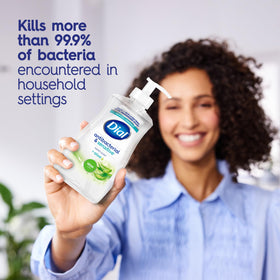 Dial Antibacterial Defense Liquid Hand Soap Aloe usage in bathroom