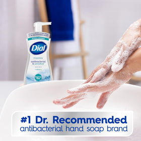 Dial Antibacterial Foaming Hand Soap 7.5 Fl Oz bottle with aloe vera