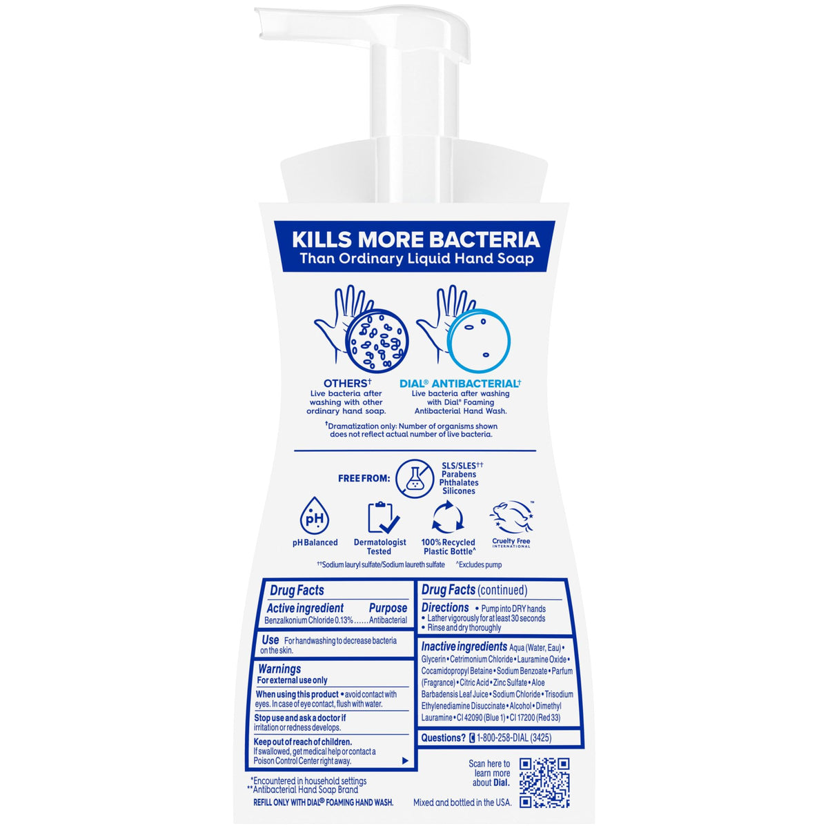 Dial Antibacterial Foaming Hand Soap Spring Water Scent in a bathroom setting