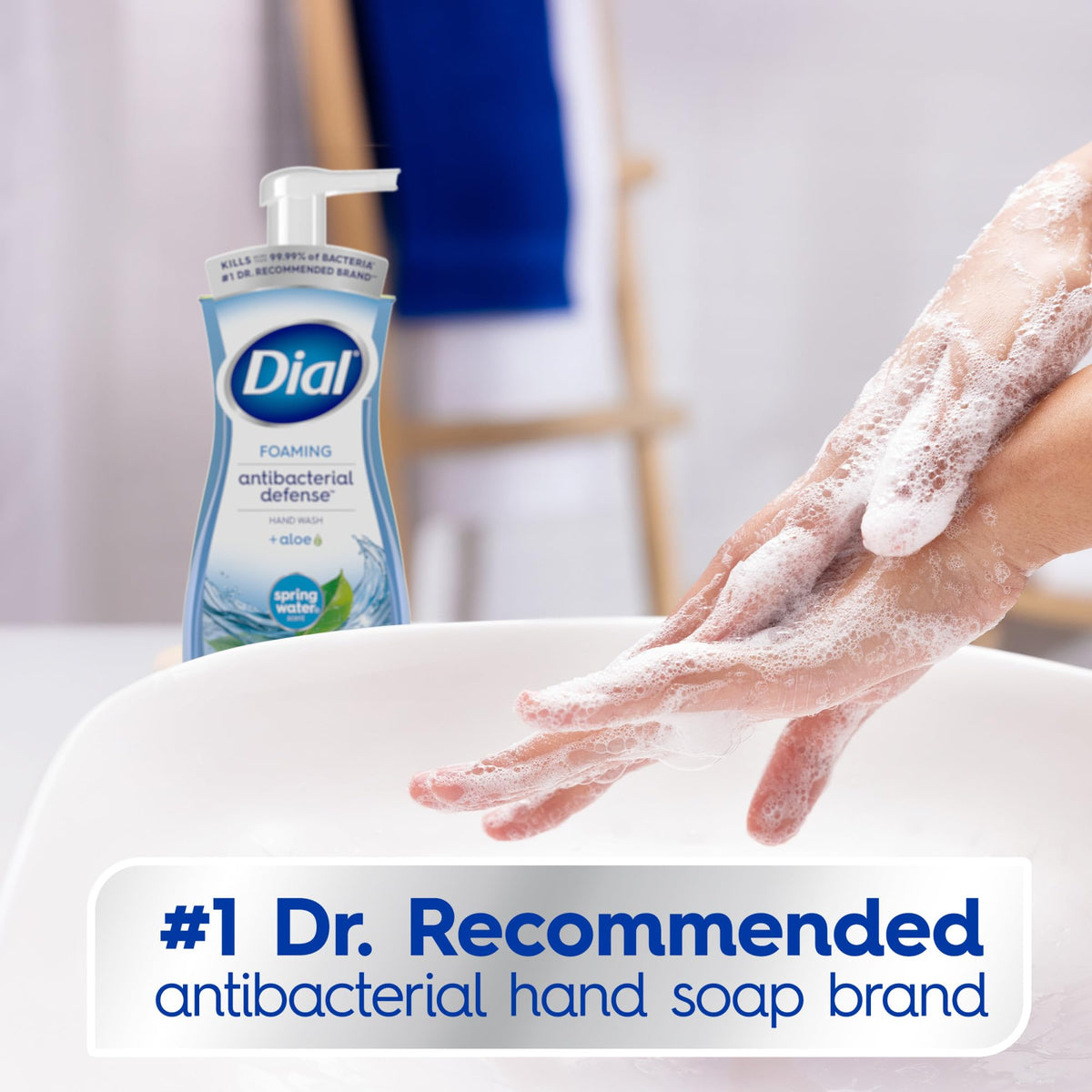 Dial Antibacterial Foaming Hand Soap Spring Water Scent pump top