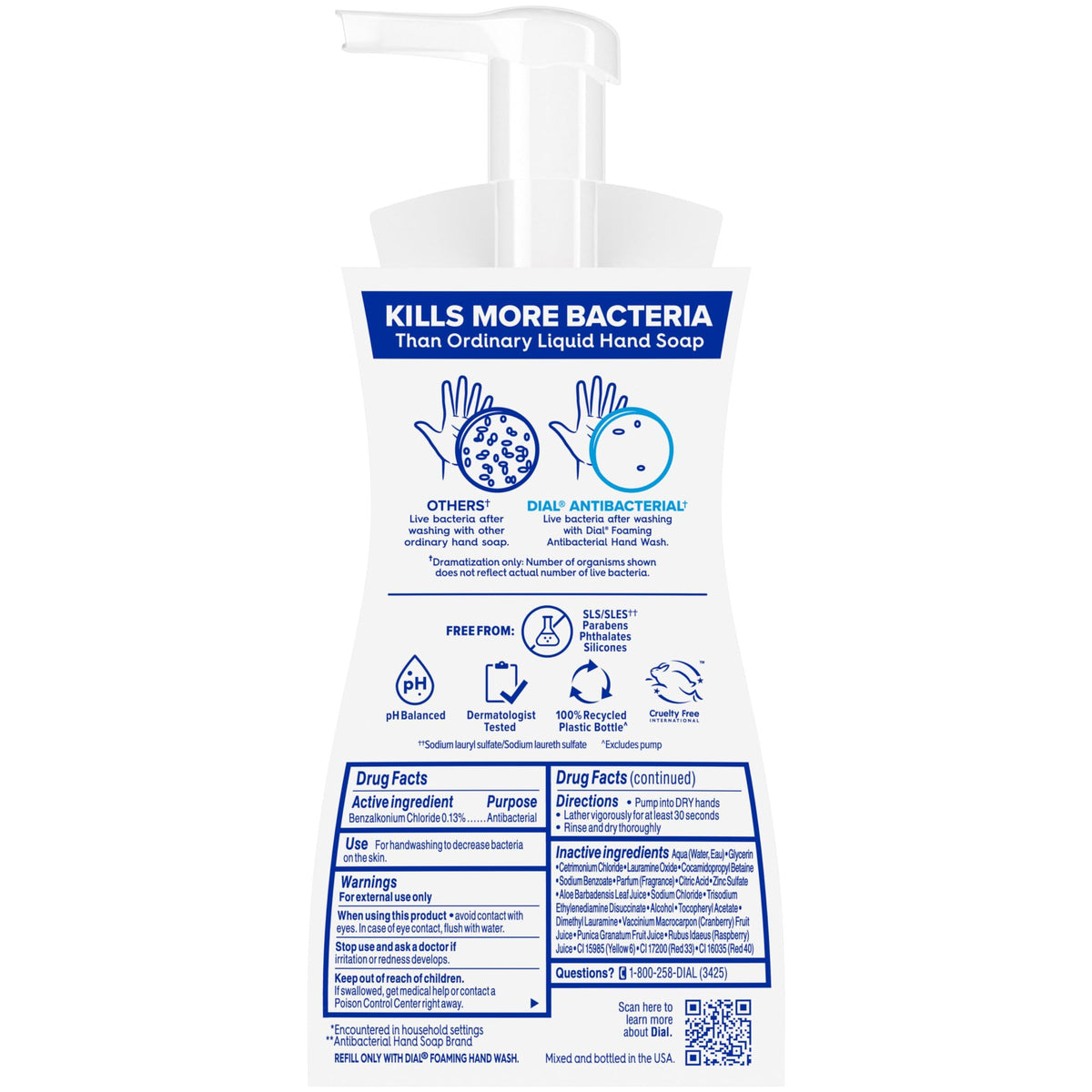 Dial Antibacterial Foaming Hand Wash Power Berries packaging