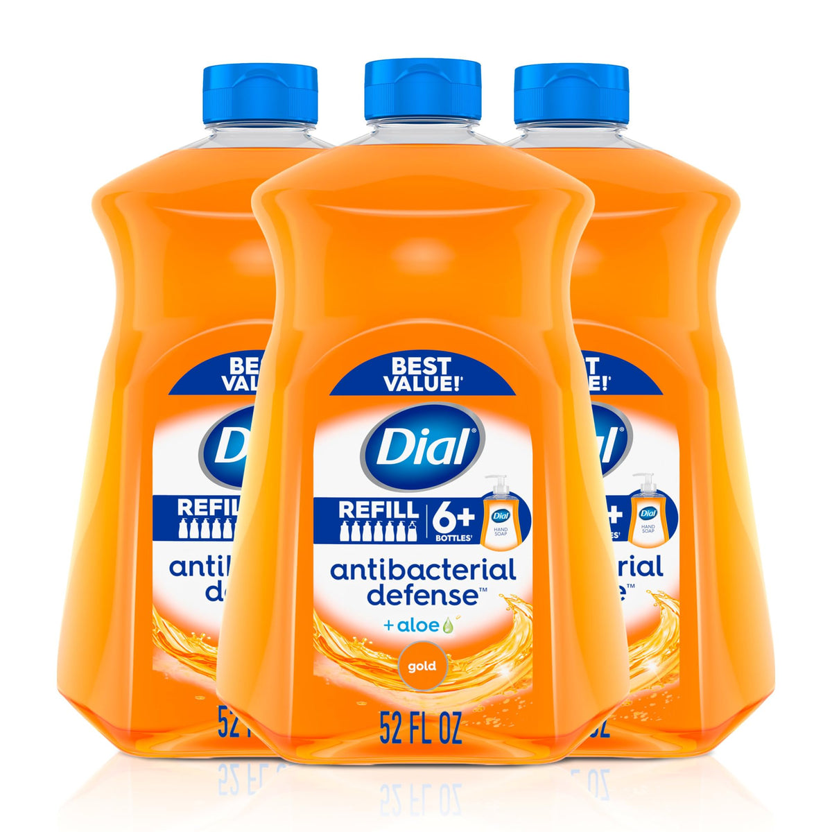 Dial Antibacterial Liquid Hand Soap 52 fl oz refill bottle front view
