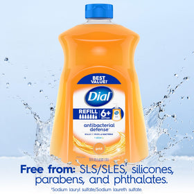 Dial Antibacterial Liquid Hand Soap 52 fl oz refill bottle in bathroom