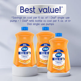 Dial Antibacterial Liquid Hand Soap 52 fl oz refill bottle on kitchen sink