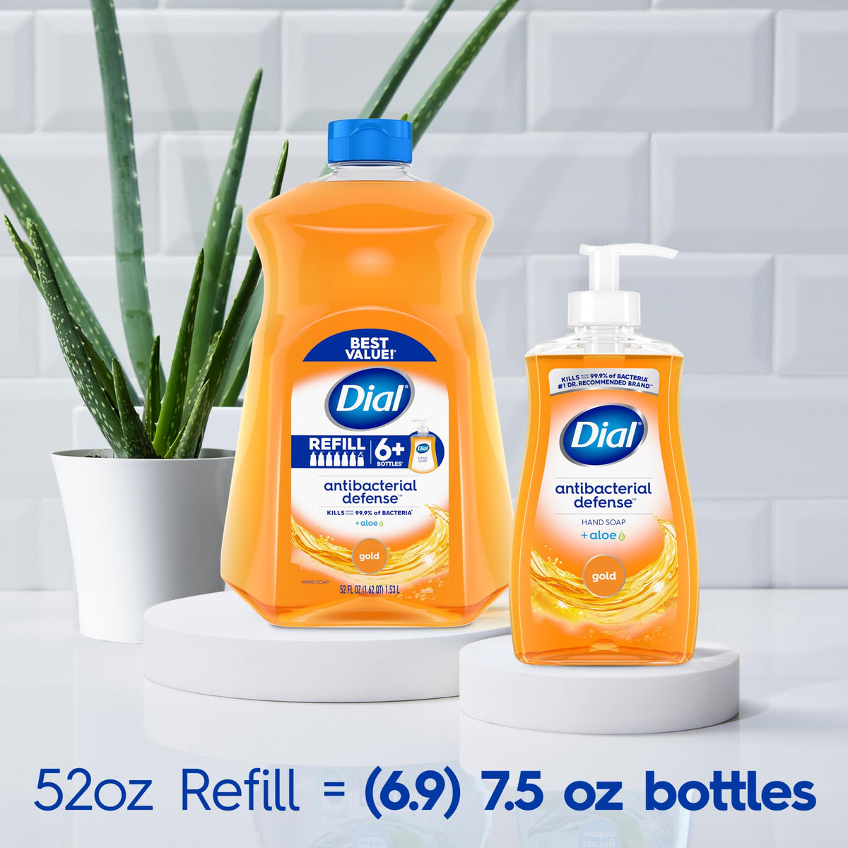 Dial Antibacterial Liquid Hand Soap 52 fl oz refill bottle with pump