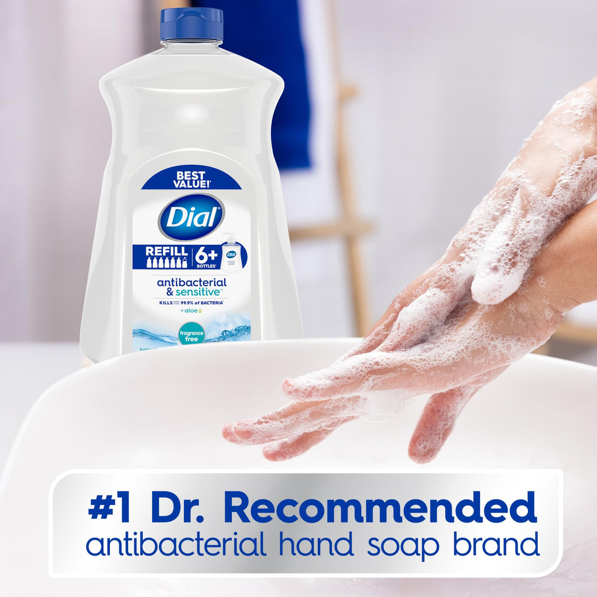 Dial Antibacterial Liquid Hand Soap 52 fl oz side view
