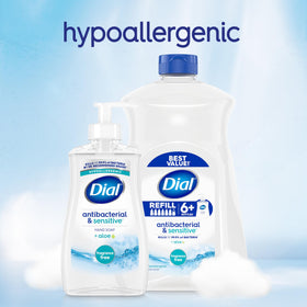 Dial Antibacterial Liquid Hand Soap in a bathroom setting