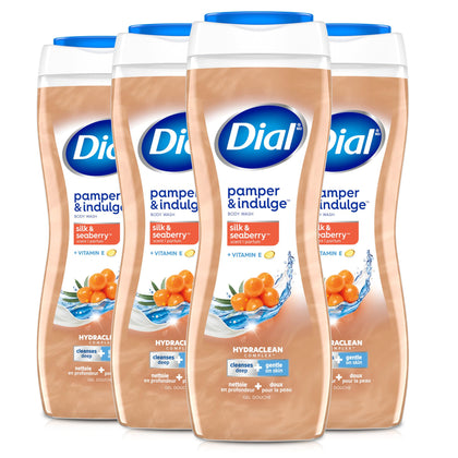 Dial Body Wash Silk & Seaberry front view 16 fl oz bottle