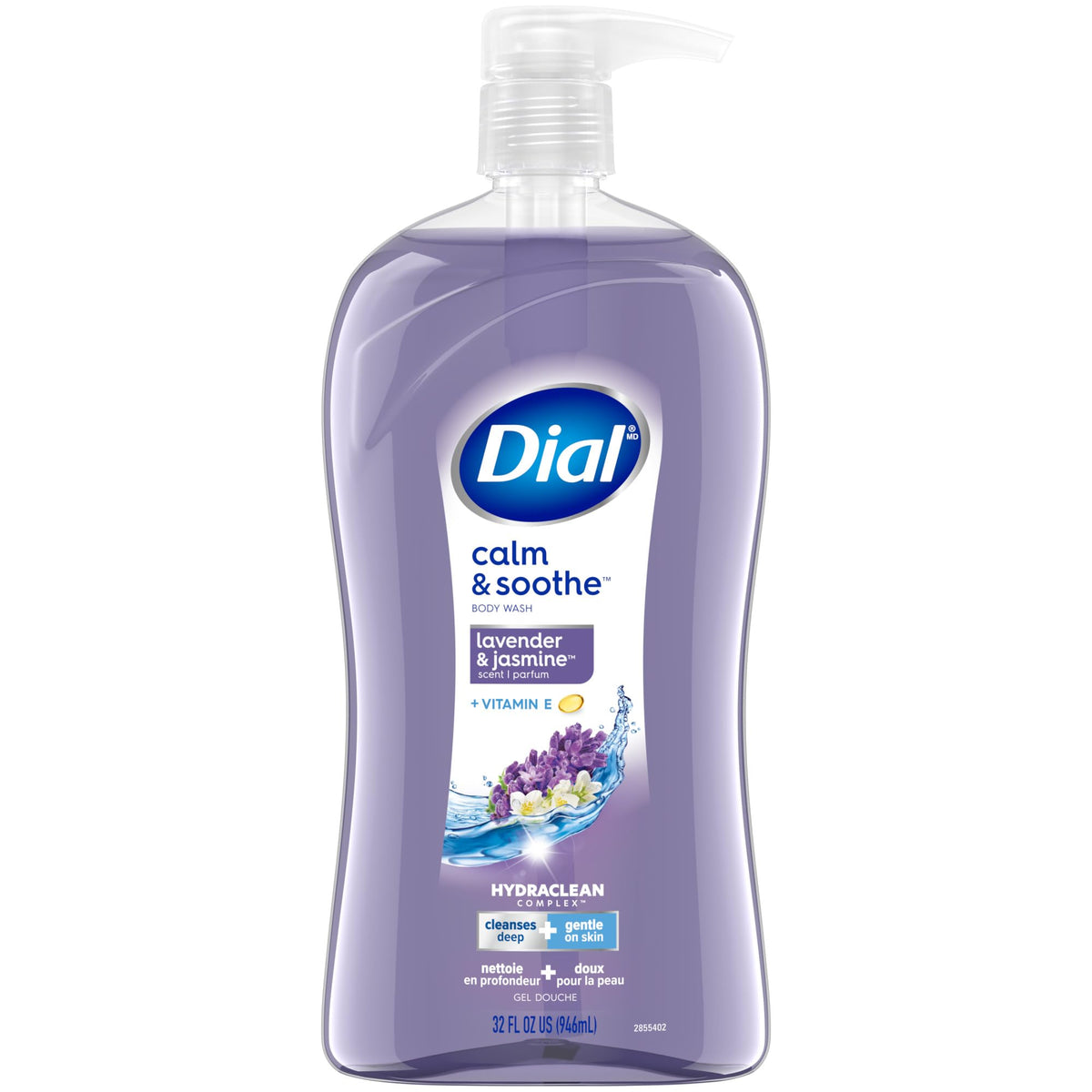 Dial Calm & Soothe Lavender & Jasmine Body Wash 32 Fl Oz front view