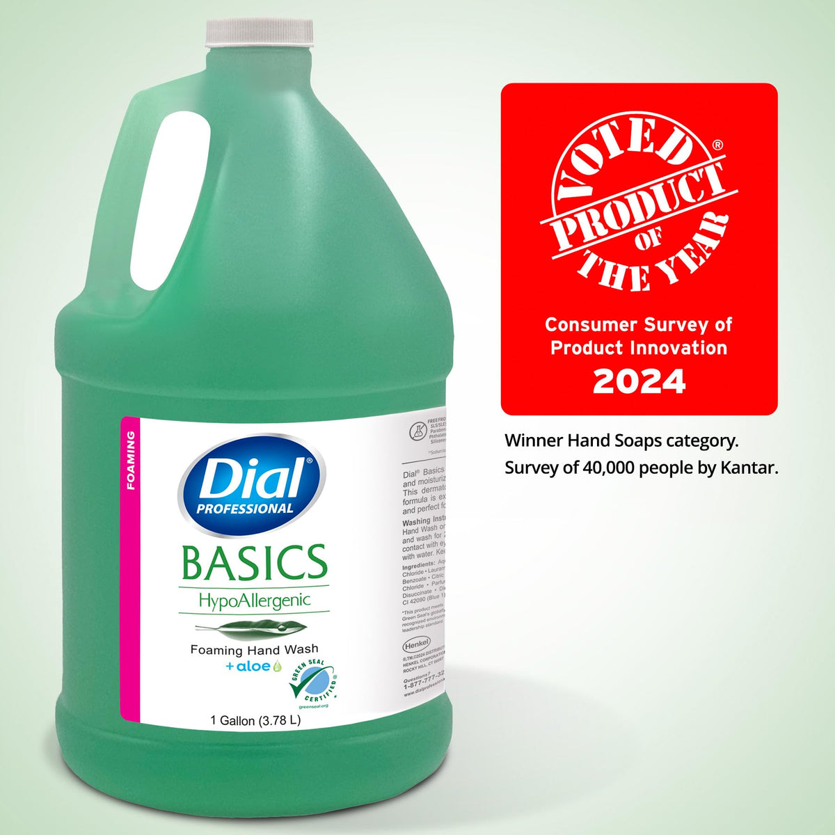 Dial Foaming Hand Wash with aloe and moisturizers ingredient highlights