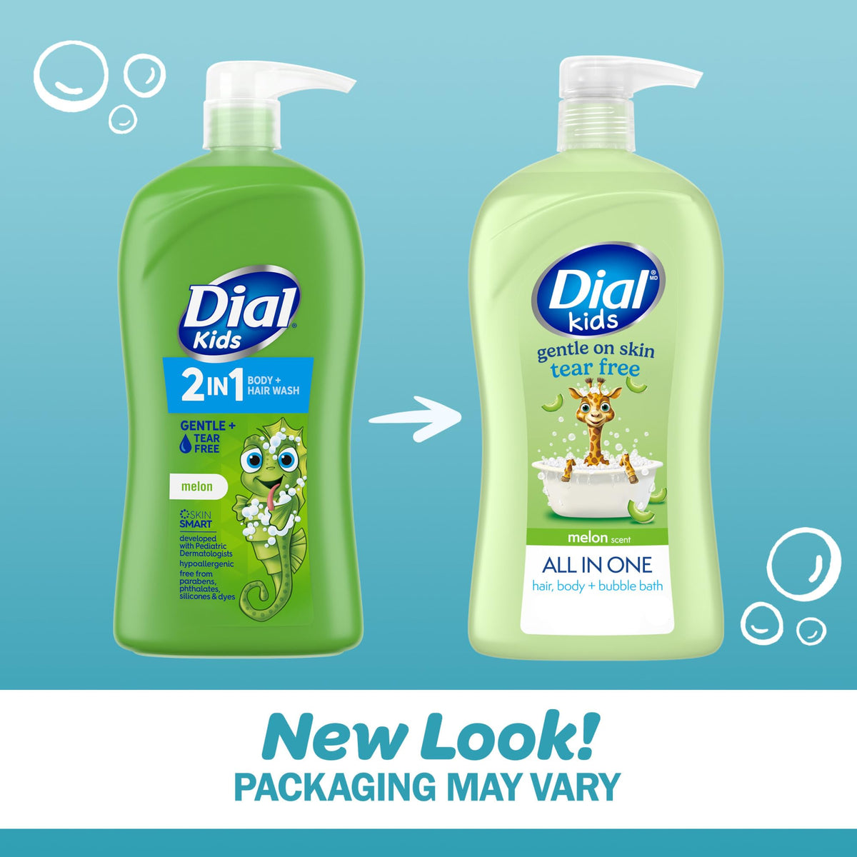 Dial Kids All-in-1 Body Wash bottle side view