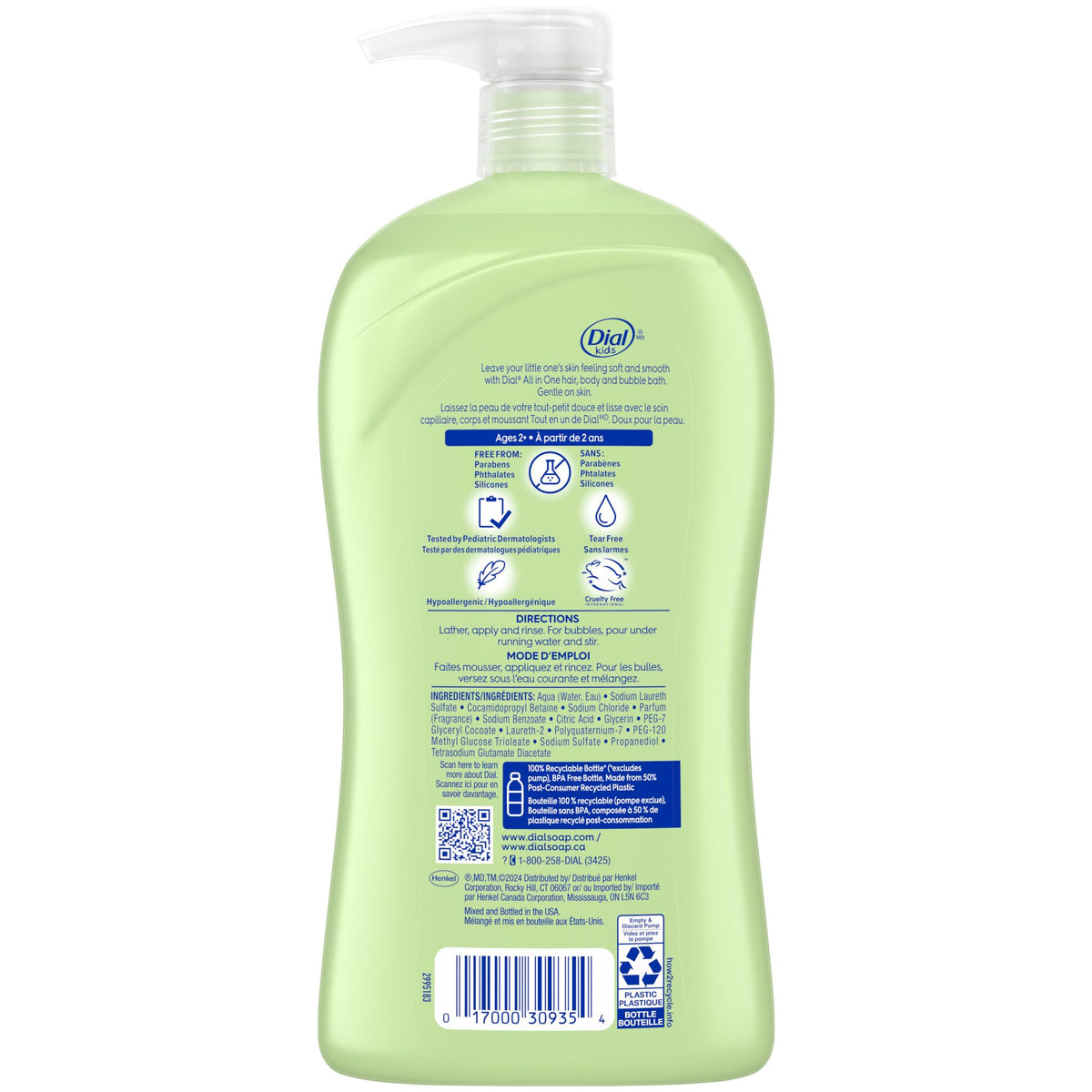 Dial Kids All-in-1 Body Wash in a bathroom setting