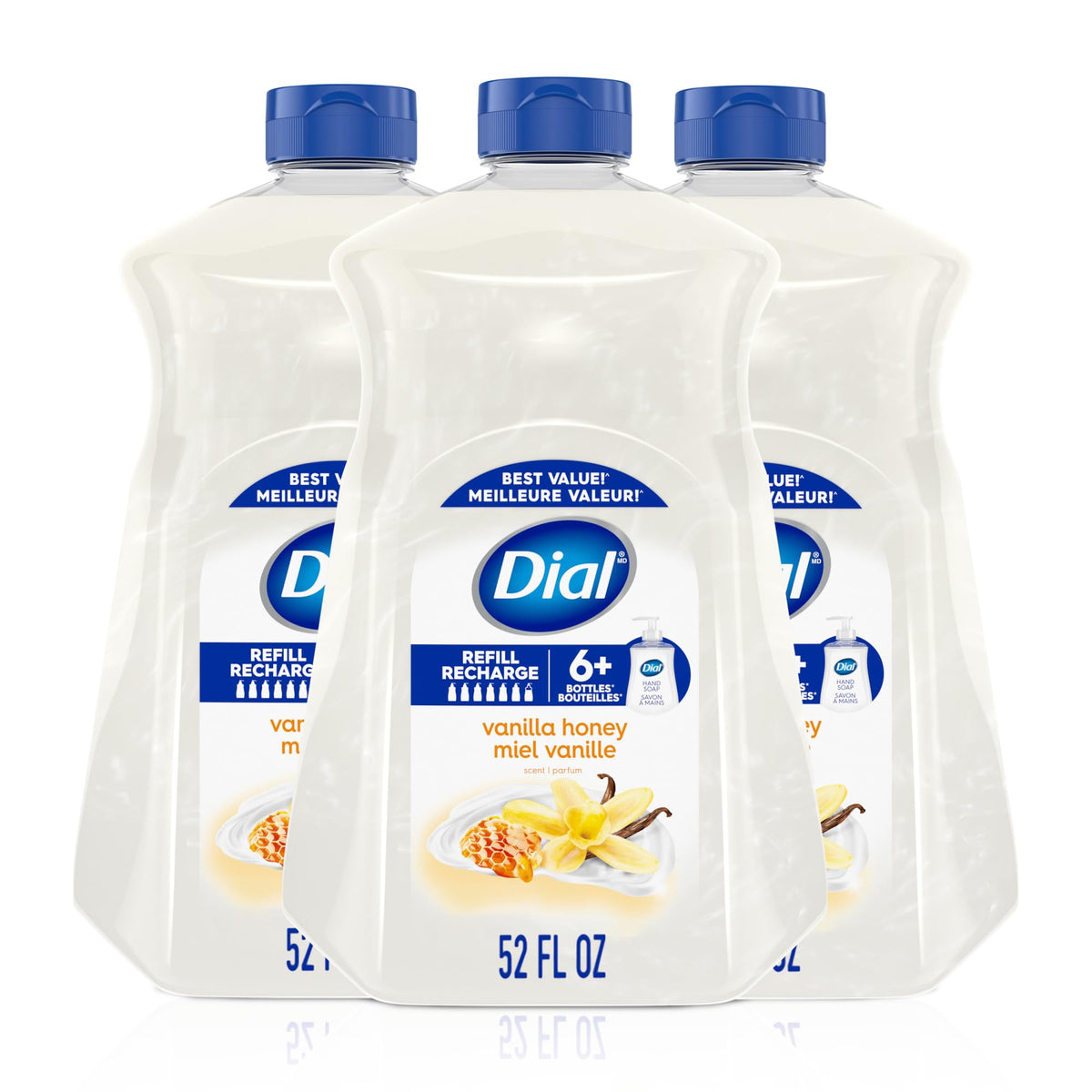 Dial Liquid Hand Soap Vanilla Honey 52 Fl Oz front view
