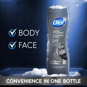 Dial Men 2 in 1 Body and Face Wash bottle side view