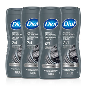 Dial Men 2 in 1 Body and Face Wash front view with activated charcoal