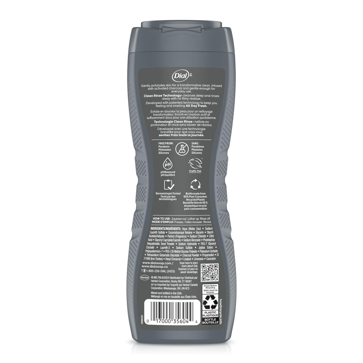 Dial Men 2 in 1 Body and Face Wash in a shower setting
