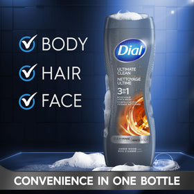 Dial Men 3 in 1 Body Wash Amber Wood back view